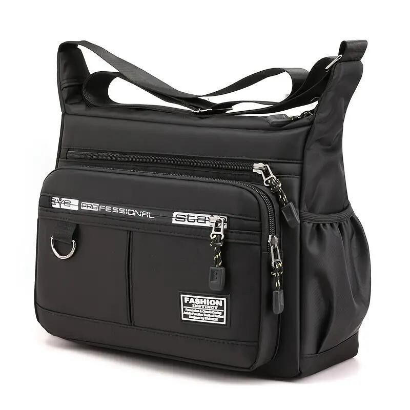 Maxoner Men's Messenger Bag Five-layer Water Resistant Nylon Crossbody Sling