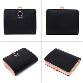 JILLSTUART JSLW0DS1 Wallet, Wallet, Charm, Cowhide Leather, Coin Purse, Compact, Black