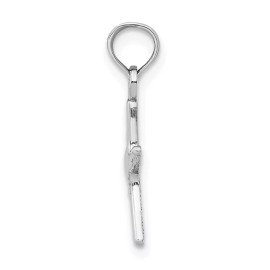 GlittersandGold 14K White Gold Polished Mini Dancing Starfish Charm Bracelet Necklace