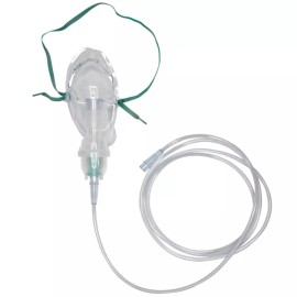 Basic Elongated Adult Oxygen Mask, N.e.b. Cup, 22mm Connector, 7' Tubing- 2 Pack