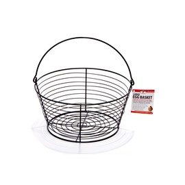 Little Giant® Large Egg Basket Kit | Chicken Egg Basket with Ceramic Eggs | Egg Collecting Basket Kit (White Eggs, Large Basket (13 Inches))