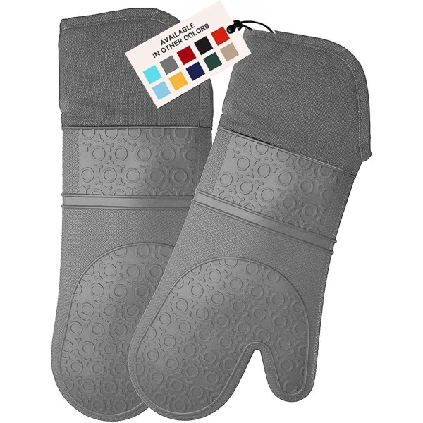 HOMWE Bpa-Free Soft Silicone Oven Mitts - Ultra Heat Resistant