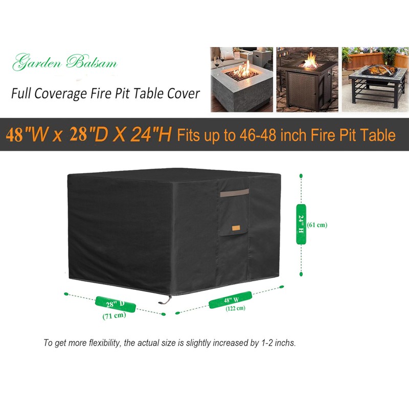 Garden Balsam 600D Heavy Duty Waterproof Patio Fire Pit Cover