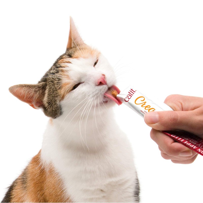 Catit Creamy Lickable Cat Treat, Healthy Cat Treat, Assortment, 12