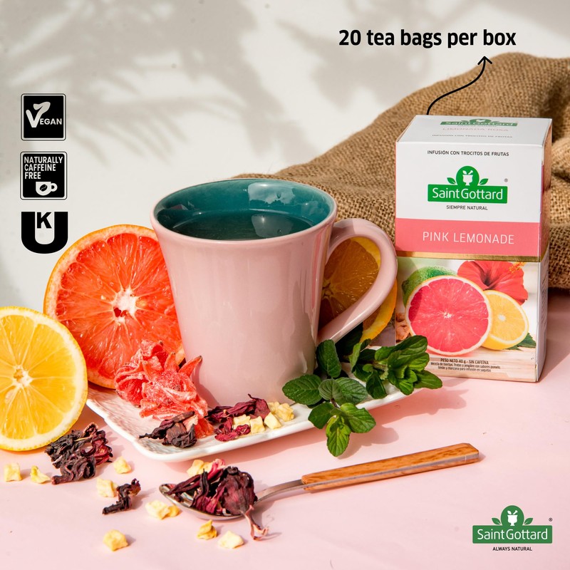 Saint Gottard Pink Lemonade Herbal Tea – Fruity Infusion with