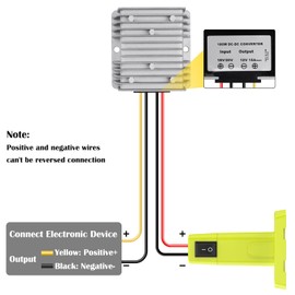 KOEZEOI 18V to 12V Step Down Converter Aadpter for Ryobi 18V Battery Voltage Converter DC Voltage Regulator 15A MAX 180W Automatic Buck Converter Power Wheels Aadpter with Switch for DIY RC Car Toys
