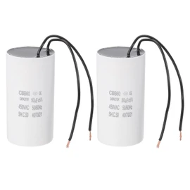 PATIKIL 2 Pcs 50uF CBB60 Running Capacitor with 2 Wires, AC 450V Start Up Motor with Frequency of 50Hz/60Hz for Refrigerators, Washing Machines, Water Pumps, Air Compressors Pumps