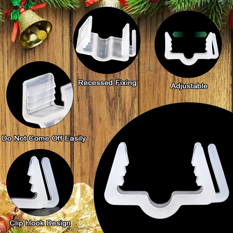 Christmas Light Hangers Clips 7/8 inch Fascia Board Clips Hooks