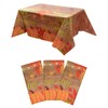 MOROBOR 3 Pack Pumpkin Tablecloth, Disposable Plastic Waterproof Rectangle Table
