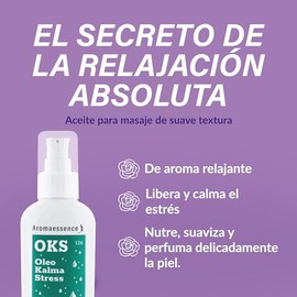 Oleo Kalma Stress - Aceite de Masaje Relajante con Aromaterapia - Aceites Esenciales puros de Lavanda, Maderas y Cítricos, Textura Sedosa para Masaje 