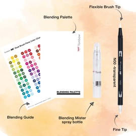Tombow 56182 BLENDING-KIT, 4 in 1 Set zum Vermischen von wasserbasierten, Fasermalern