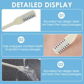 COMNICO Nasal Hair Cutter with Ear Picker, 3 Pcs Double Sided Nose Trimmer 2-in-1 Manual Nasal Hair Razor Cutter for Women & Men