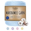 Creative Deco 200 m Pastel Blue Macrame Yarn Cotton Polyester