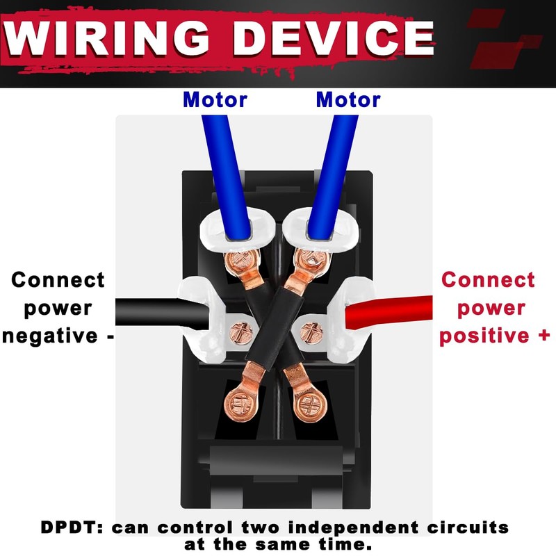 MKBKLLJY 2PCS UP Down Momentary Reverse Polarity Switch DC 12V-24V
