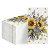 Horaldaily 100 Spring Disposable Paper Decorative Guest Napkins, Sunflower lavender