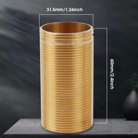 2 Inch Faucet Extension Shank, Brass Threaded Pipe for Thick Countertops, Bathroom Faucet Mount Accessory with PTFE Tape