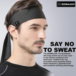 Dri-Fit Sweat Wicking Tie Headband Unisex - Bandana Headband - Sports, Running, Football, Workout Sweat Headband for Men - Pirate Bandana,