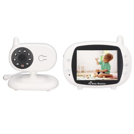 Monitor para Bebés de 3,5 Pulgadas, Monitor de Video para Bebés con Visión Nocturnaconversación de 2 Vías, Monitor de Temperatura de la Cámara para...