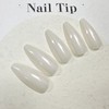 White Press on Nails Medium Almond Fake Nails Chrome False
