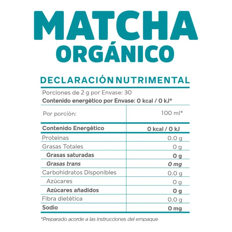 Okko Té Verde Matcha Orgánico En Polvo, 60 G