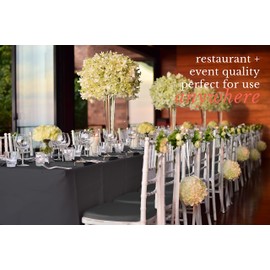 Pomp Black 70" Inch Round Premium Polyester Tablecloth (2Pack) | Wrinkle + Stain Resistant Easy Care Fabric | Fits Round or Circle Table