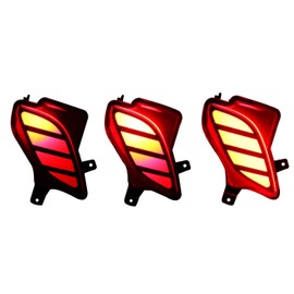 iJDMTOY Red Lens 3-In-1 LED Rear Bumper Reflector Light Assembly Compatible With 2020-up Toyota Highlander, JDM Style LED Assy Functions as Rear Fog Lamp, Brake Light & Turn Signals