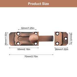 DAWRIS Barrel Slide Door Bolts, 3 Inch Brass Door Bolt, Heavy Duty Door Latches Locks, Internal Antique Zinc Alloy Security Latch Lock with Screws for Securing Internal External Doors, Bronze Tone