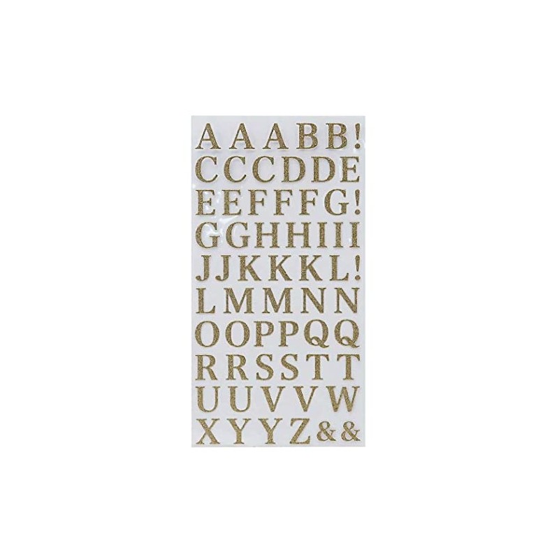 Alphabet Gold [Sticker Sheet] Glitter Letter Sticker/Gold