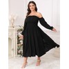 Women's Plus Size Maxi Dress Boho Off Shoulder Long Sleeve