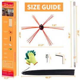 Bluesea 30 Feet Chimney Sweep Kit, Ergonomic Chimney Cleaning Kit, Extends Up to 30 Feet, Chimney Cleaner, Chimney Cleaning Tools, Chimney Cleaning System with Strong Brush, 9 Flexible Chimney Rods