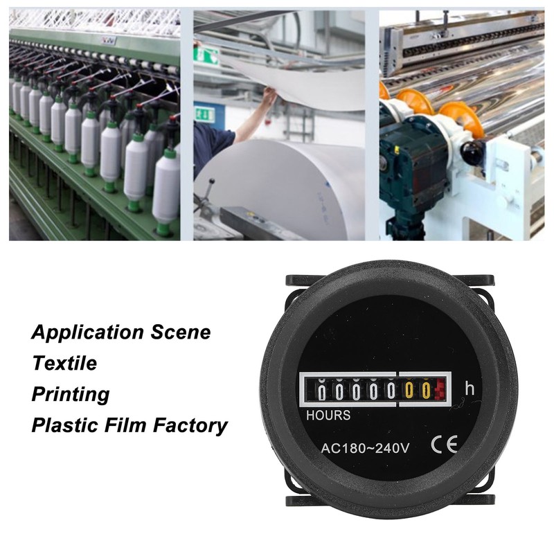 Round Hour Meter PC High Accuracy Quartz Mechanical Hour Meter