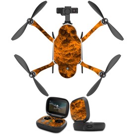 MightySkins Skin Compatible with GoPro Karma Drone Headphones wrap Cover Sticker Skins Burning Up