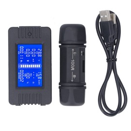 Battery Monitor 8‑ 0‑100A 0‑999Ah Battery Capacity Voltage Current Meter with 100A Shunt