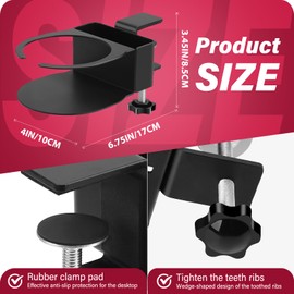 2-in-1 Universal Desk Accessories & Pram Cube, Suitable for Drink Holder, Pram, Bottle Holder Bicycle, Compatible with Milk Bottles, Drinks, Coffee Cups (Black)