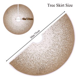 N&T NIETING Tree Skirt, 30 Inch Rustic Burlap Tree Skirt with Full Snowflakes Printed Christmas Mat for Xmas Tree Holiday Party Decoration