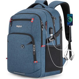 Velaybor 40L Expandable Laptop Backpack, Anti-thief Travel Backpack with USB Charging Port, Airline Approved Business Waterproof Carry on Luggage, Fits 15.6" Laptop for Men Women