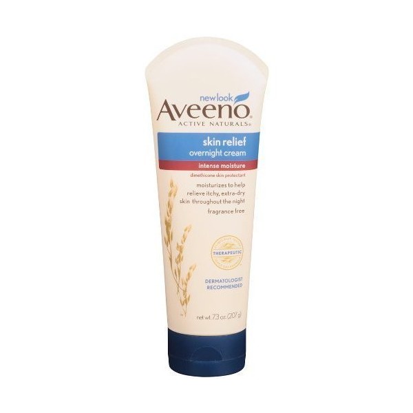 Aveeno Active Naturals Skin Relief Overnight Cream, Fragrance Free, 7.3 OZ (PACK OF 5)