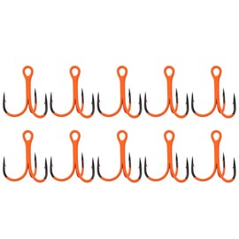 Treble Hooks for Fishing, Pack of 10 Treble Fishing Hooks Carbon Steel with Barb Design for Freshwater and Saltwater
