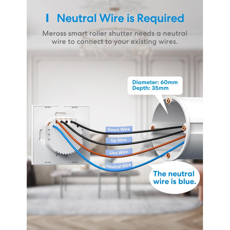 Meross WiFi Roller Shutter Switch Works with Homekit, Alexa Roller