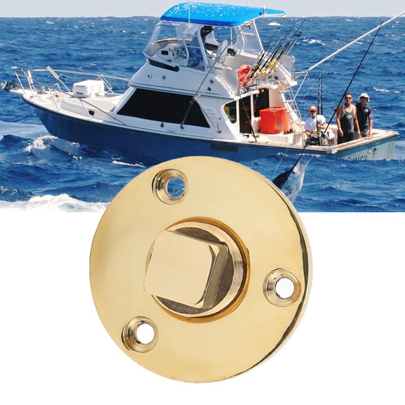 Marine Drain Plug Kit 25mm/1in Mounting Hole Bronze Mirror Polished