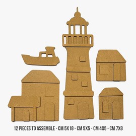 Stamperia - Crafty Shapes for Scrapbooks, Albums, Cards, Bullet Journals and More, Decorate with Papers and Paint, Perfect for Hobbies, Crafts, and Gifting (Silent Sea, Lighthouse Landscape)