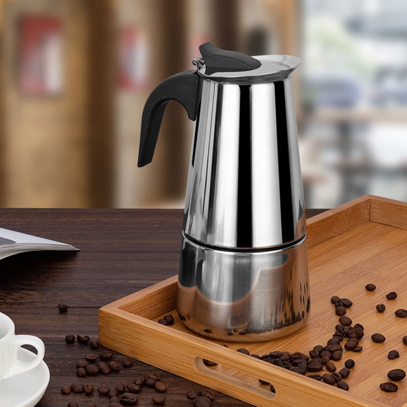 QANYEGN Stainless Steel Coffee Pot for Stovetop - Large Capacity