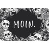Tassenbrennerei Doormat with slogan: Moin - skull door mat funny