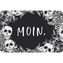 Tassenbrennerei Doormat with slogan: Moin - skull door mat funny for indoor use - made in Germany