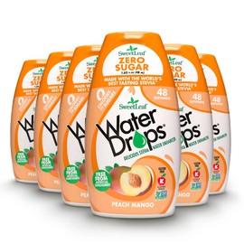 SweetLeaf Water Drops, Peach Mango – Sugar-Free Water Enhancer Drops, Stevia & Monk Fruit Sweetener Water Flavoring, 1.62 Oz (Pack of 6)