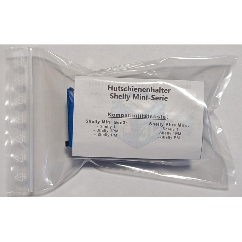 "Quadro" DIN Rail Mount Adaptor for Shelly-Mini DIN Rail Bracket