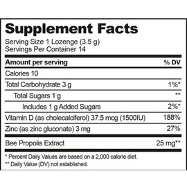 Soothing Lozenges Honey - Immune Support with Vitamin D, Zinc 5 Packs