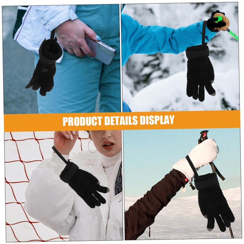 Outanaya 6pcs Ski Gloves Straps Elastic Wrist Leash for Lost