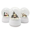 3 cute mini snow globes winter and Christmas, silver grey