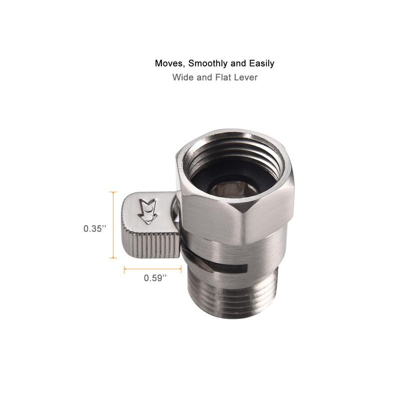 ChuangTim Brushed Nickel Water Flow Control Valve, 1/2" Shower Head